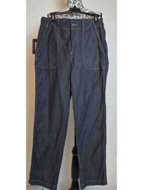 Faherty Fatigue Utility Pants Women 27 Charcoal Gray Stretch Cinch Back Pockets